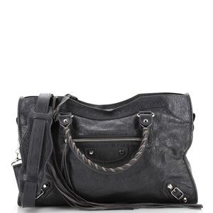 Balenciaga City Classic Studs Bag Leather Medium Gray